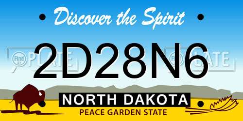 2D28N6 North Dakota License Plate
