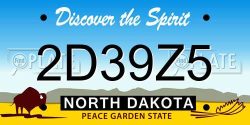 2D39Z5 North Dakota License Plate