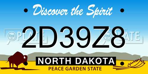 2D39Z8 North Dakota License Plate