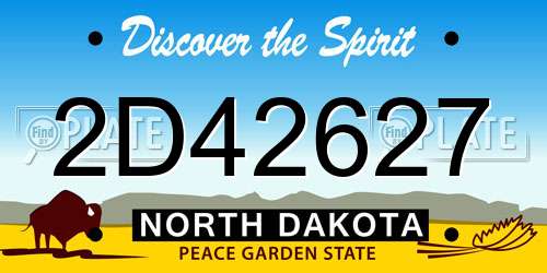 2D42627 North Dakota License Plate