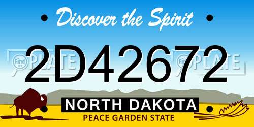 2D42672 North Dakota License Plate