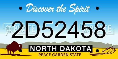 2D52458 North Dakota License Plate