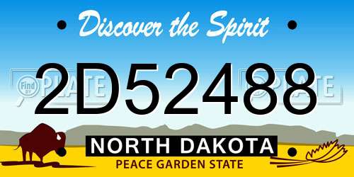 2D52488 North Dakota License Plate