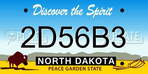 2D56B3 North Dakota License Plate