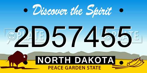2D57455 North Dakota License Plate