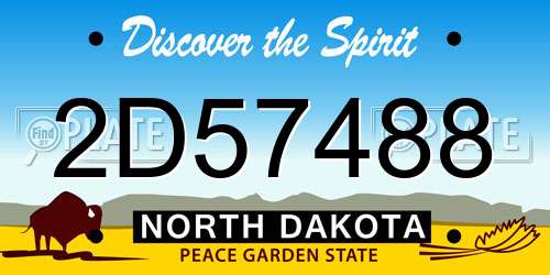 2D57488 North Dakota License Plate