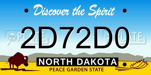 2D72D0 North Dakota License Plate
