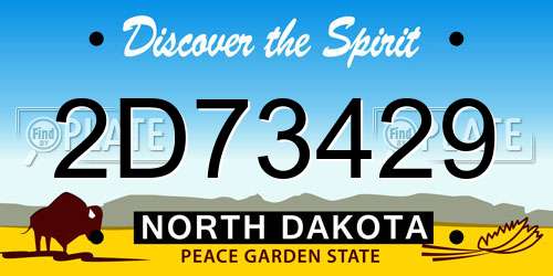 2D73429 North Dakota License Plate