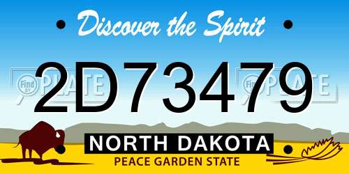 2D73479 North Dakota License Plate