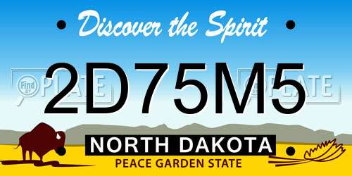 2D75M5 North Dakota License Plate