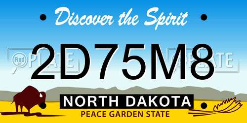 2D75M8 North Dakota License Plate