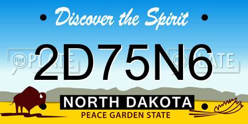 2D75N6 North Dakota License Plate