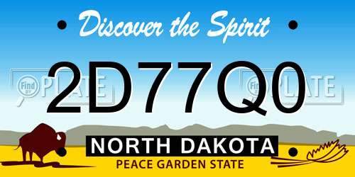 2D77Q0 North Dakota License Plate