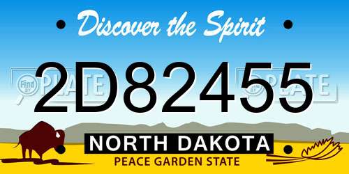 2D82455 North Dakota License Plate