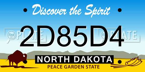 2D85D4 North Dakota License Plate