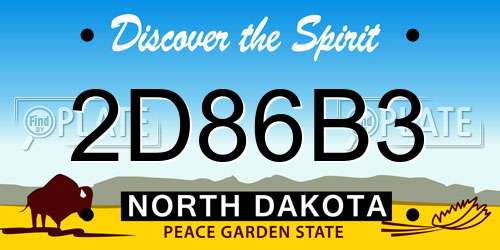 2D86B3 North Dakota License Plate