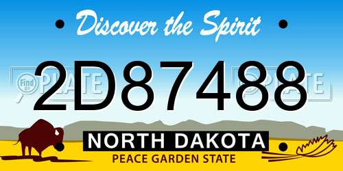 2D87488 North Dakota License Plate