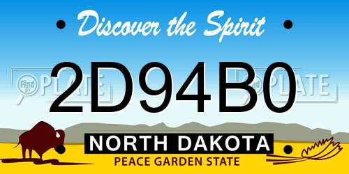 2D94B0 North Dakota License Plate