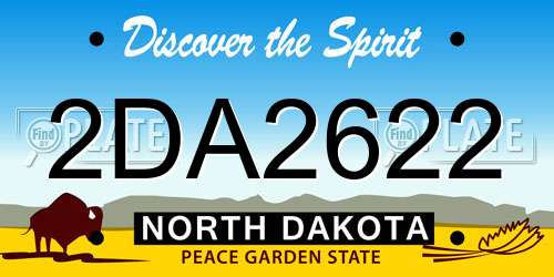 2DA2622 North Dakota License Plate