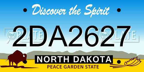 2DA2627 North Dakota License Plate