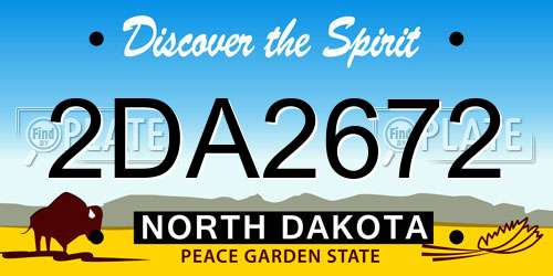 2DA2672 North Dakota License Plate