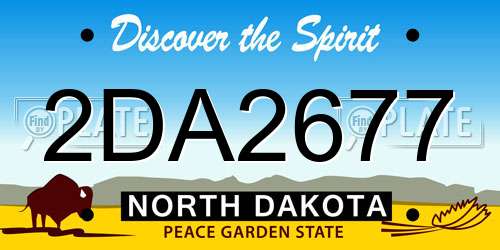 2DA2677 North Dakota License Plate