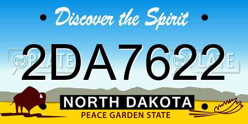 2DA7622 North Dakota License Plate