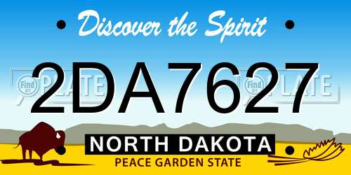 2DA7627 North Dakota License Plate
