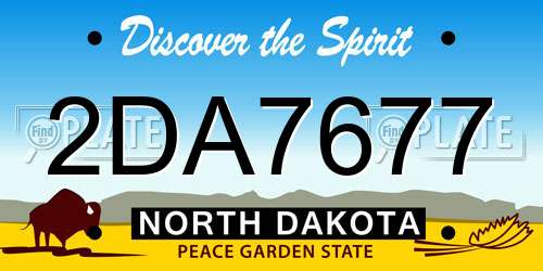 2DA7677 North Dakota License Plate