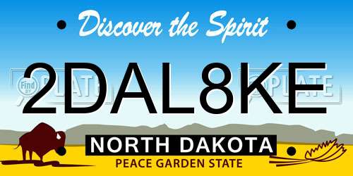 2DAL8KE North Dakota License Plate