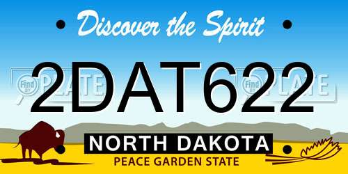 2DAT622 North Dakota License Plate