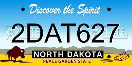 2DAT627 North Dakota License Plate