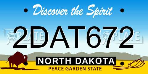 2DAT672 North Dakota License Plate
