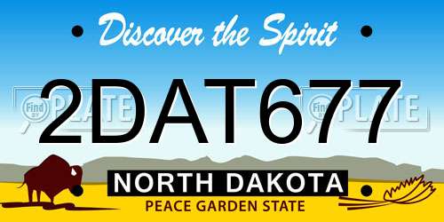 2DAT677 North Dakota License Plate