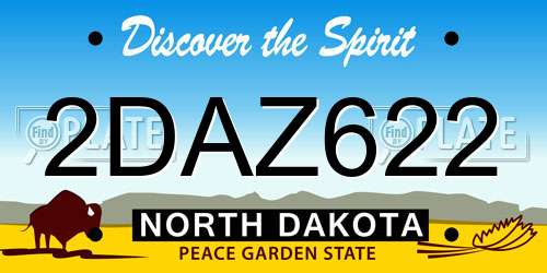 2DAZ622 North Dakota License Plate