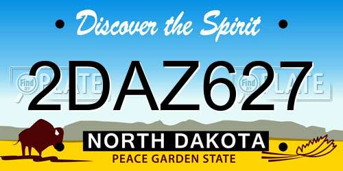 2DAZ627 North Dakota License Plate