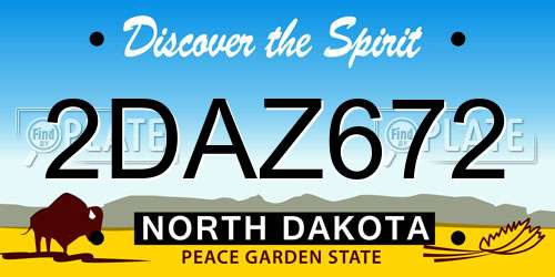 2DAZ672 North Dakota License Plate
