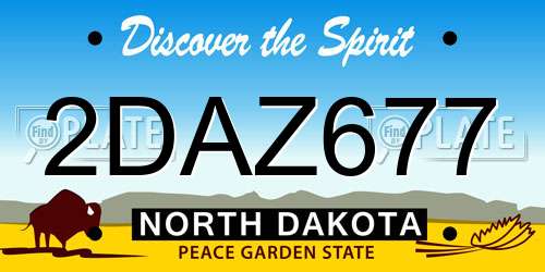 2DAZ677 North Dakota License Plate