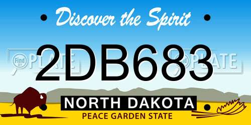 2DB683 North Dakota License Plate
