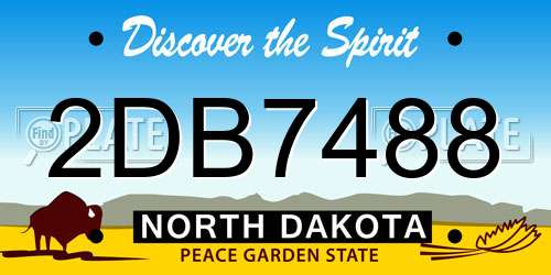 2DB7488 North Dakota License Plate