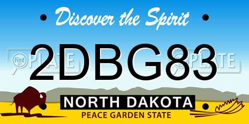 2DBG83 North Dakota License Plate