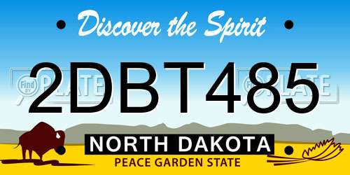 2DBT485 North Dakota License Plate