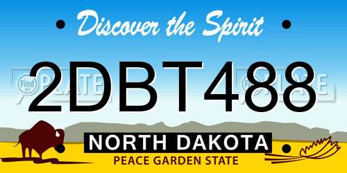 2DBT488 North Dakota License Plate