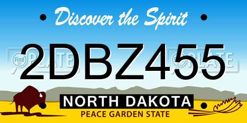 2DBZ455 North Dakota License Plate