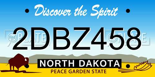 2DBZ458 North Dakota License Plate