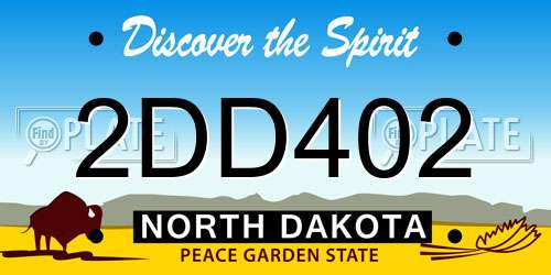 2DD402 North Dakota License Plate