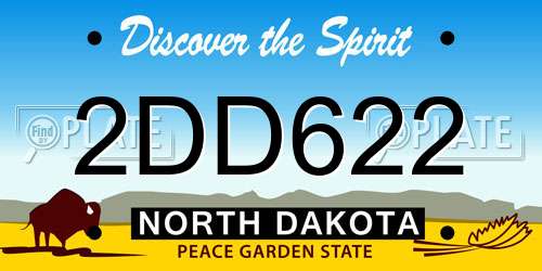 2DD622 North Dakota License Plate
