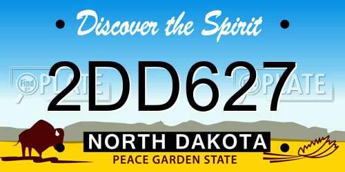 2DD627 North Dakota License Plate