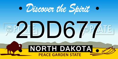 2DD677 North Dakota License Plate