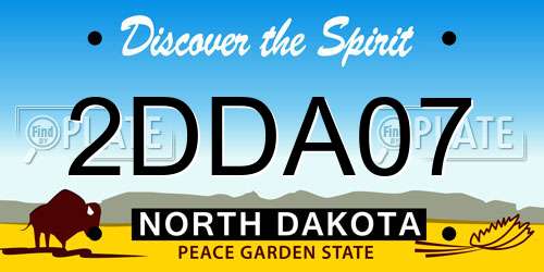 2DDA07 North Dakota License Plate